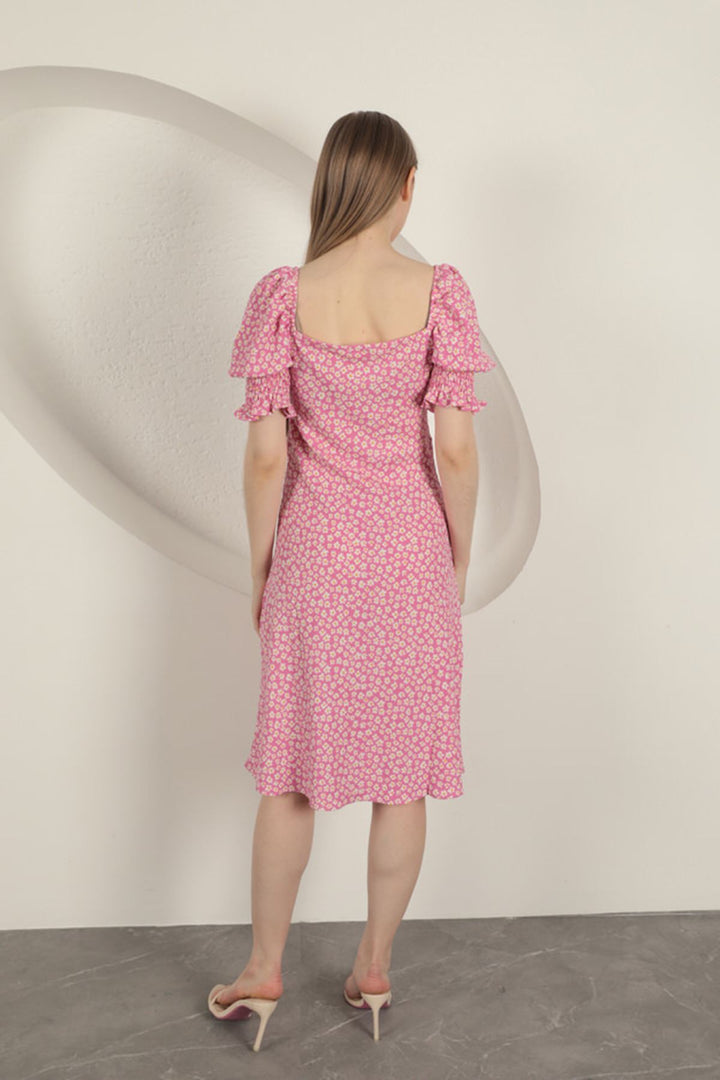 KKT Crepe Sleeve Gipel Dress-Fuchsia - Ourense