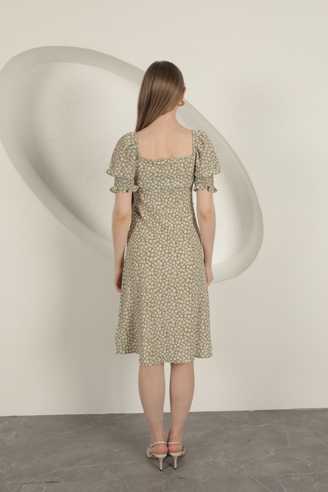 KKT Gipel Sleeve Dress-Khaki - Pembroke Pines