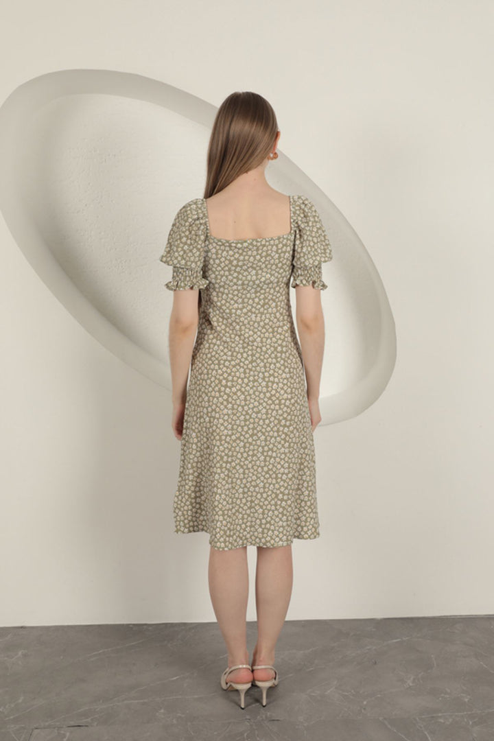 KKT Gipel Sleeve Dress-Khaki - Pembroke Pines