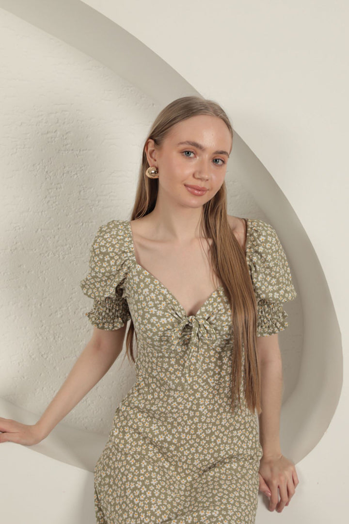 KKT Gipel Sleeve Dress-Khaki - Pembroke Pines