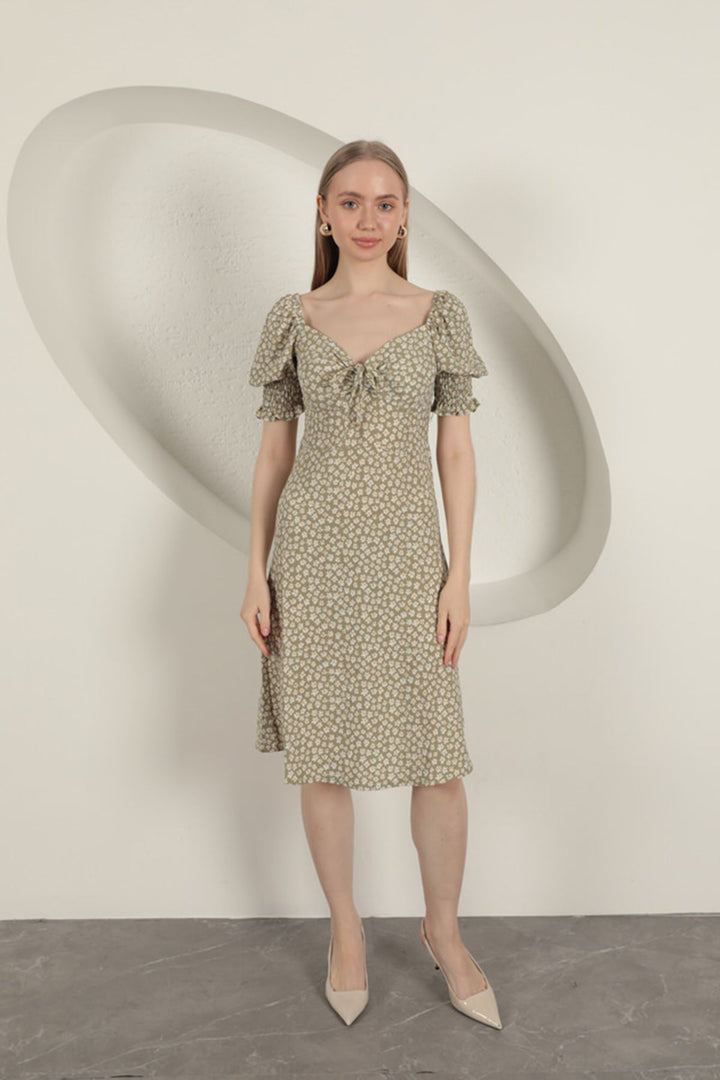 KKT Gipel Sleeve Dress-Khaki - Pembroke Pines