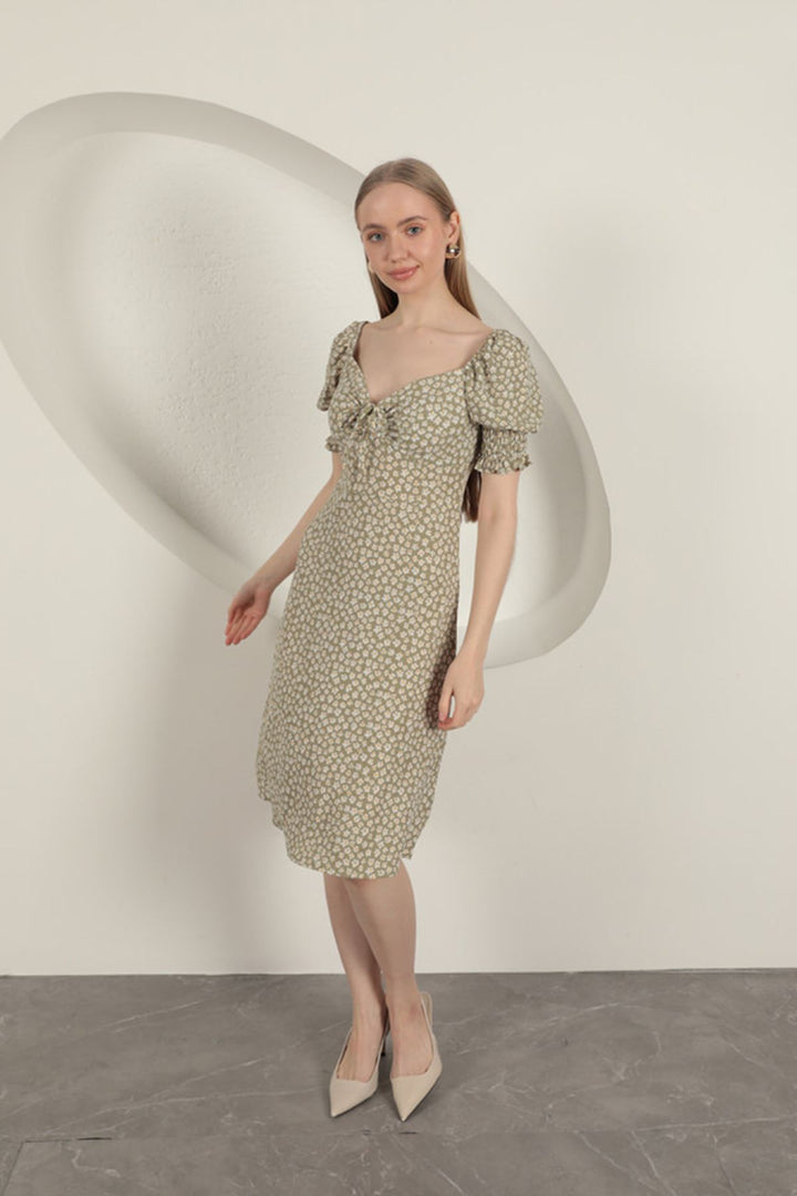 KKT Gipel Sleeve Dress-Khaki - Pembroke Pines
