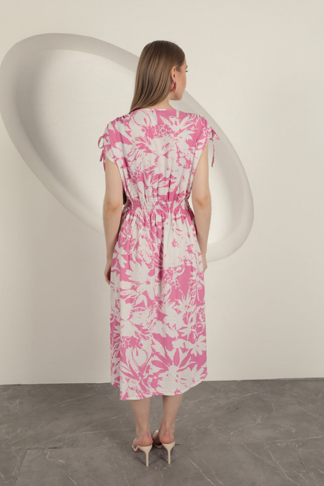 KKT Shoulder Pleated Dress-Fuchsia - Jeffersonville
