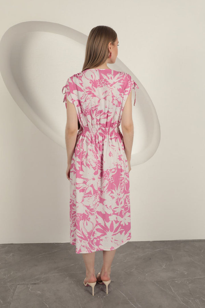 KKT Shoulder Pleated Dress-Fuchsia - Jeffersonville