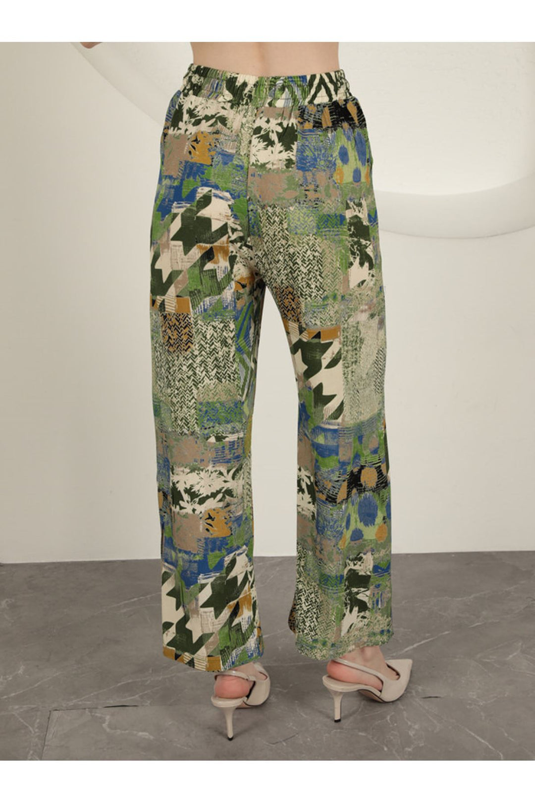 KKT Viscose Fabric Wide Women's Trousers-Green - Osnabrück