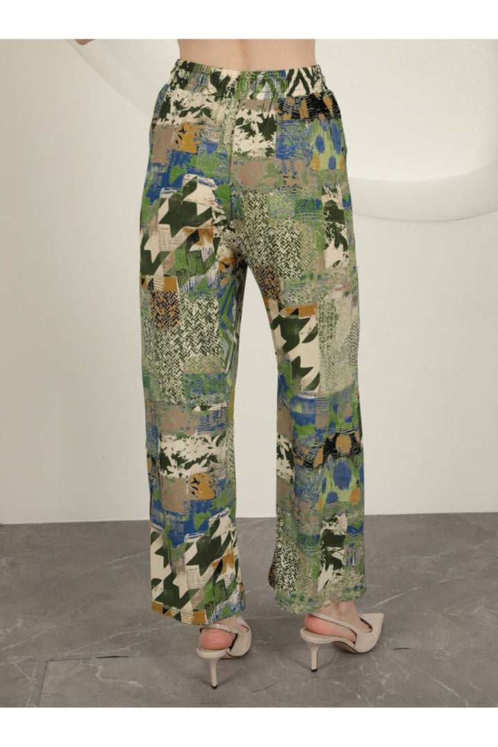 KKT Viscose Fabric Wide Women's Trousers-Green - Osnabrück