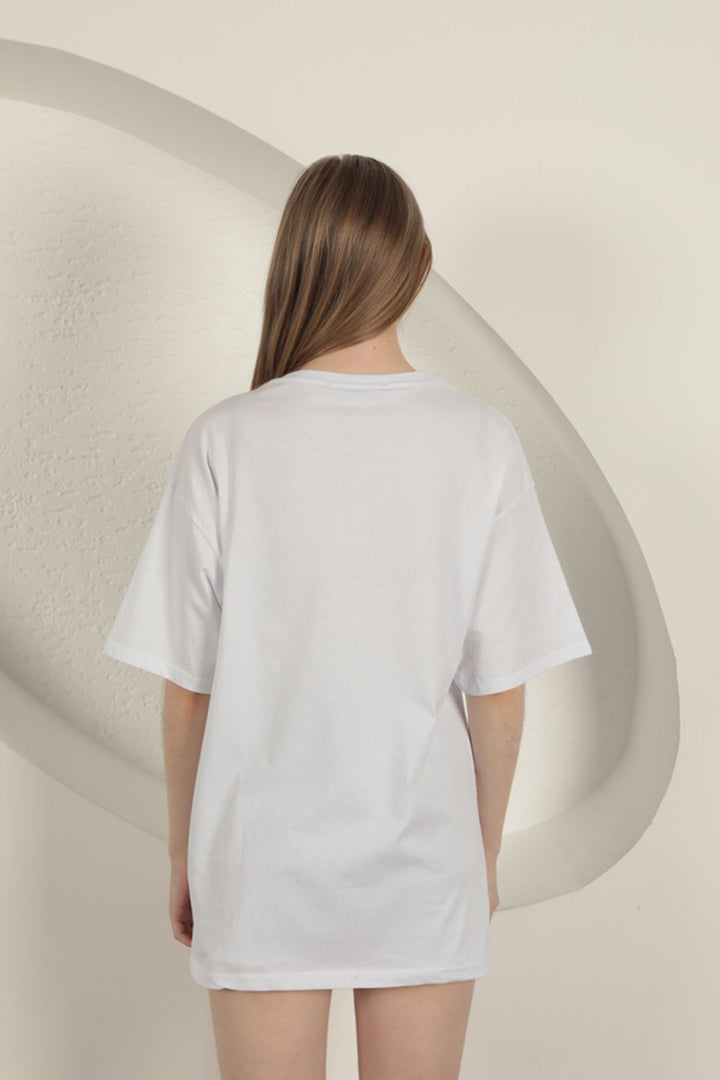 KKT Stone Printed Women's T-Shirt-White - Schorndorf