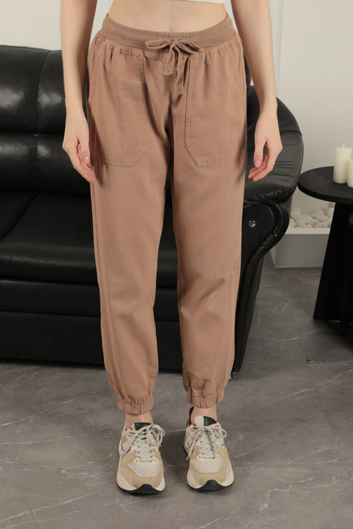 KKT Elastic Leg Women's Trousers-Camel - Worthing