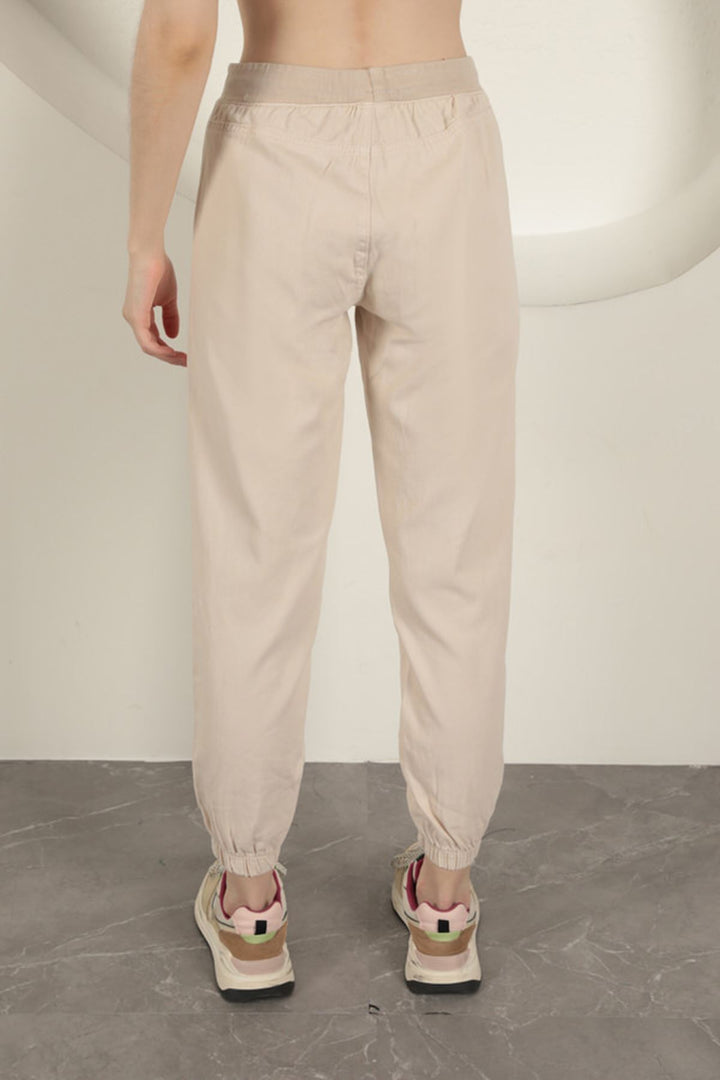 KKT Women's Trousers with Elastic Legs-Stone - Estero