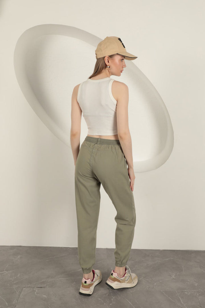 KKT Elastic Leg Women's Trousers-Khaki - Los Reyes de Salgado
