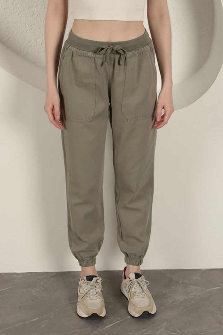 KKT Elastic Leg Women's Trousers-Khaki - Los Reyes de Salgado