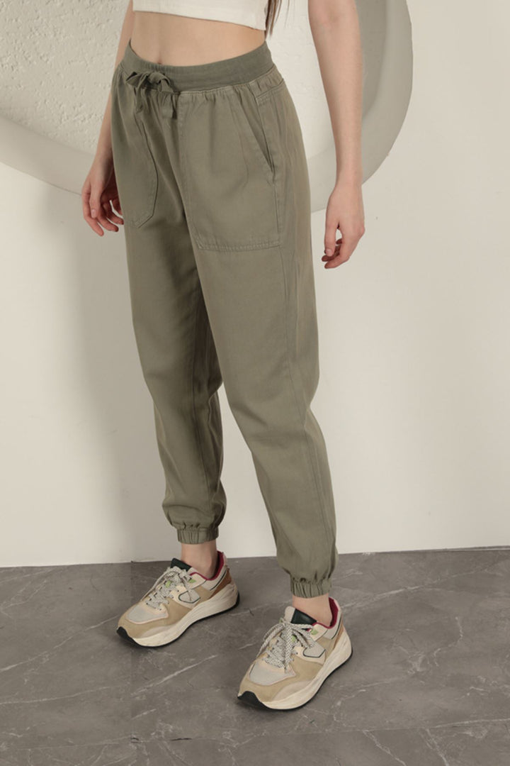 KKT Elastic Leg Women's Trousers-Khaki - Los Reyes de Salgado