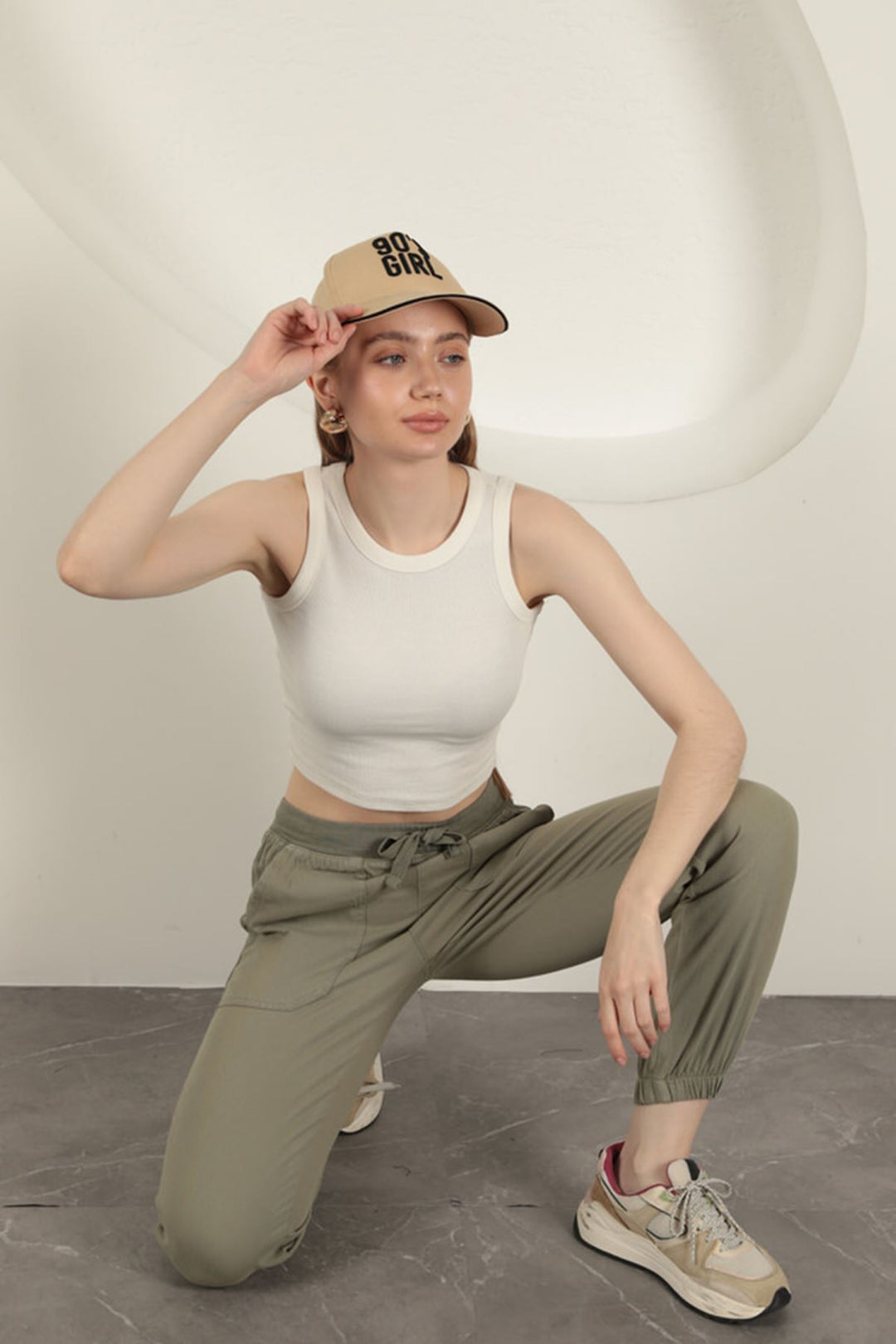 KKT Elastic Leg Women's Trousers-Khaki - Los Reyes de Salgado