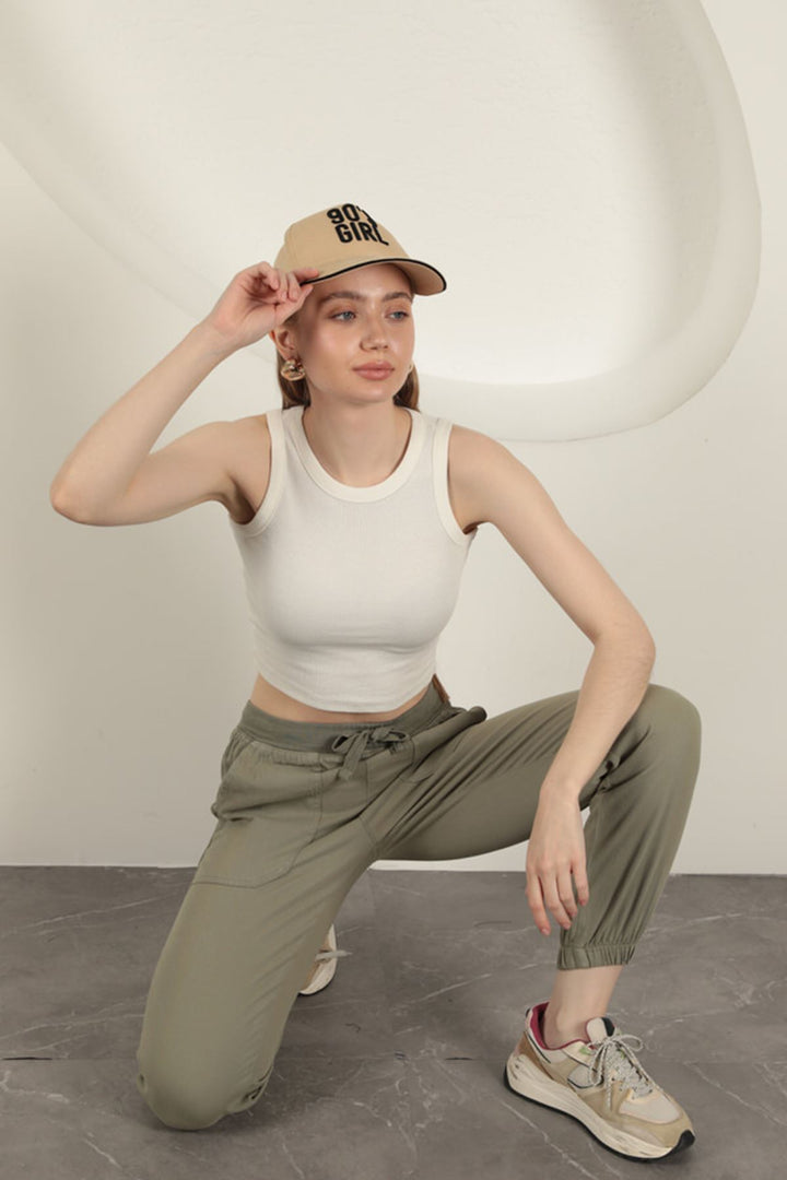 KKT Elastic Leg Women's Trousers-Khaki - Los Reyes de Salgado