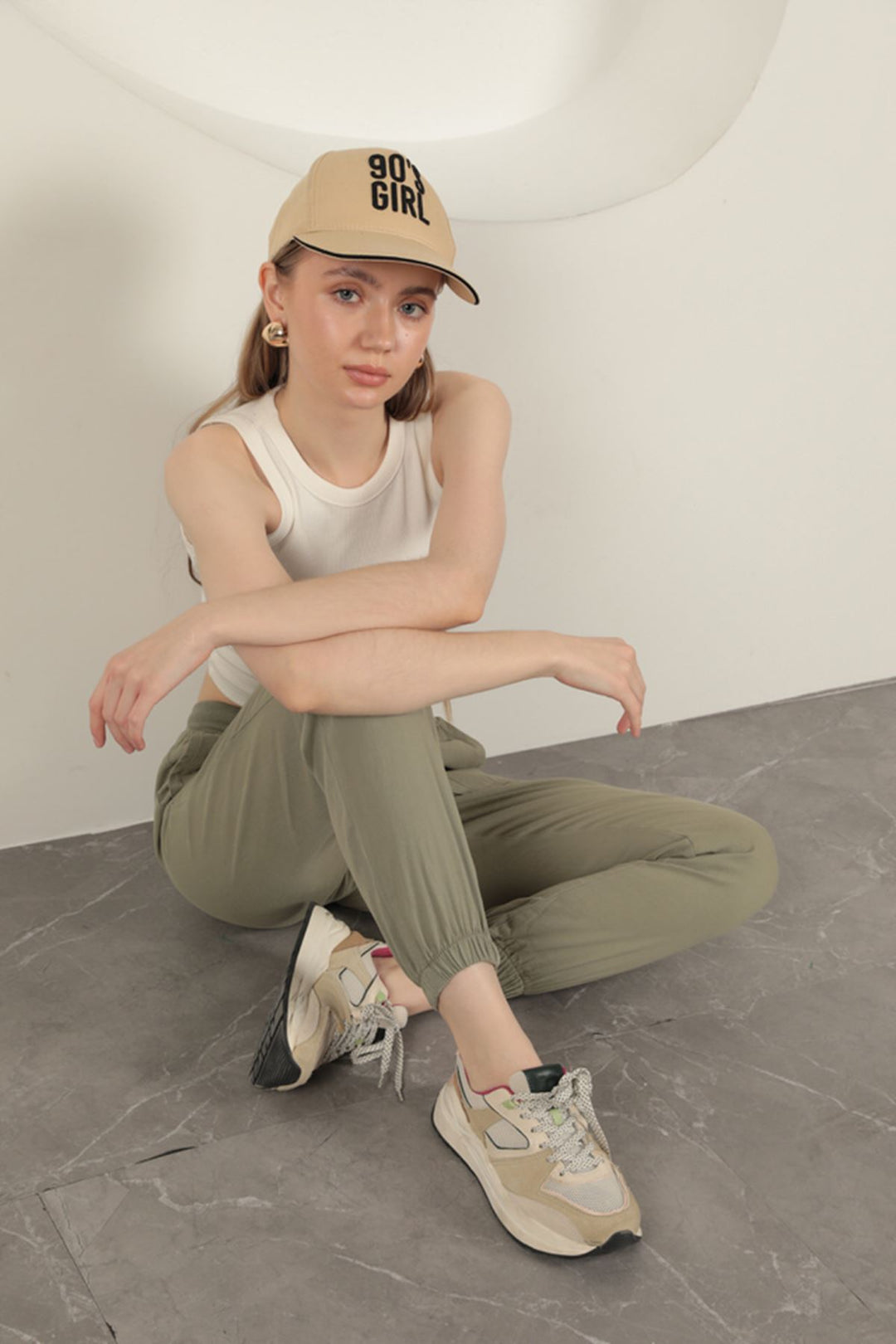 KKT Elastic Leg Women's Trousers-Khaki - Los Reyes de Salgado
