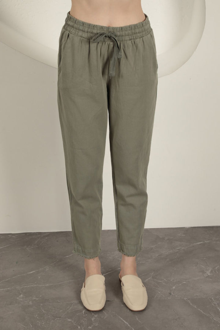 KKT Tasseled Women's Trousers-Khaki - Chioggia