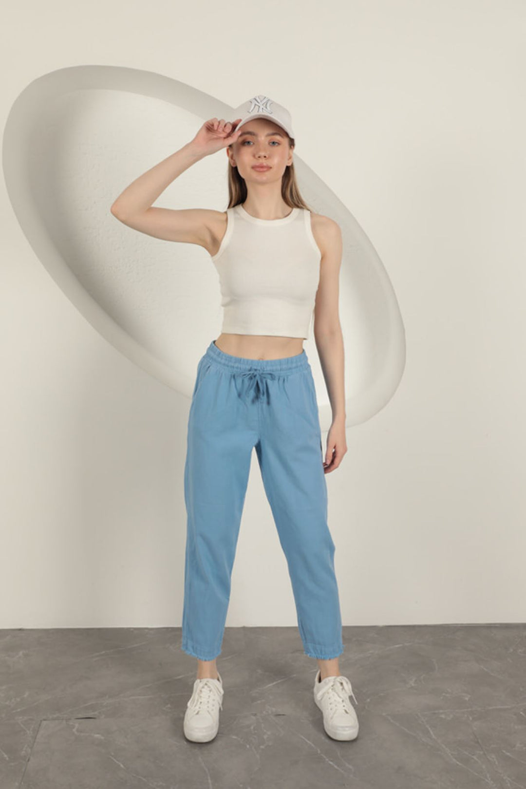 KKT Tasseled Women's Trousers-Blue - Montclair