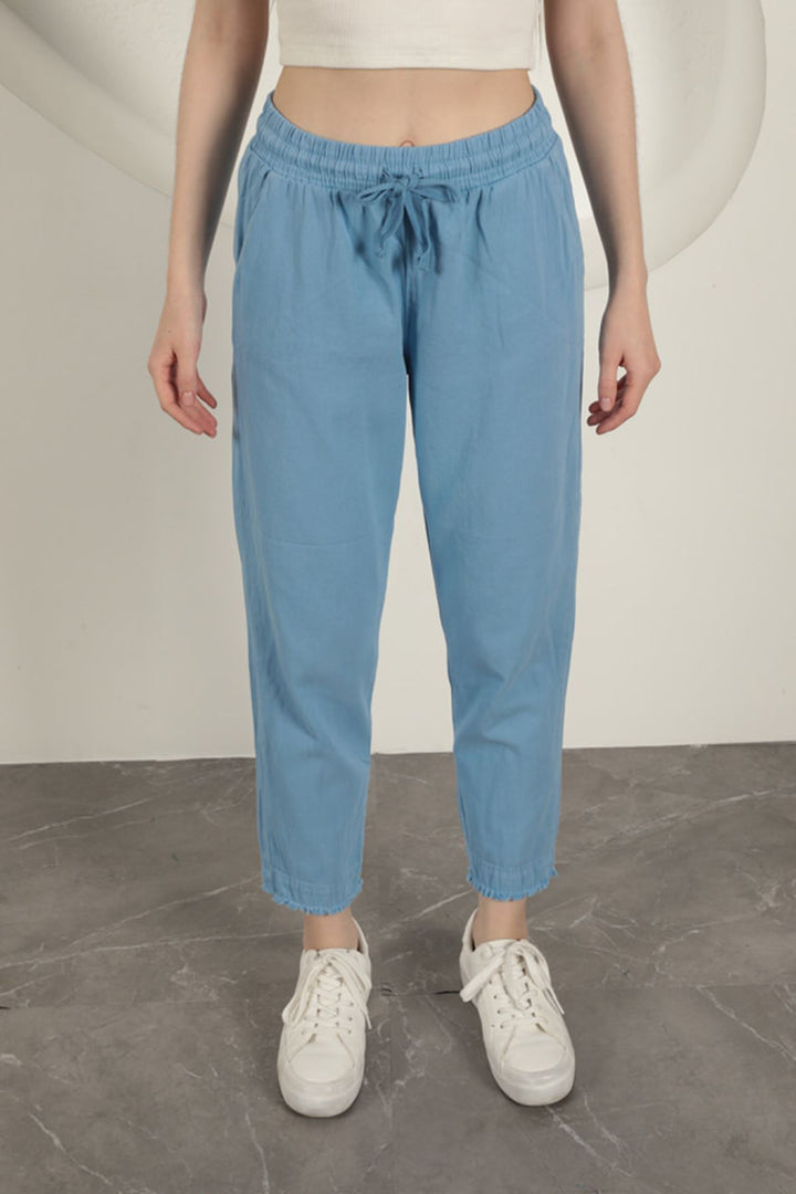 KKT Tasseled Women's Trousers-Blue - Montclair