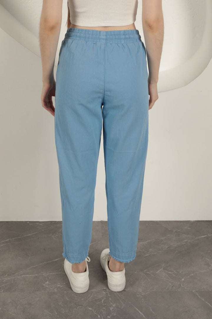 KKT Tasseled Women's Trousers-Blue - Montclair