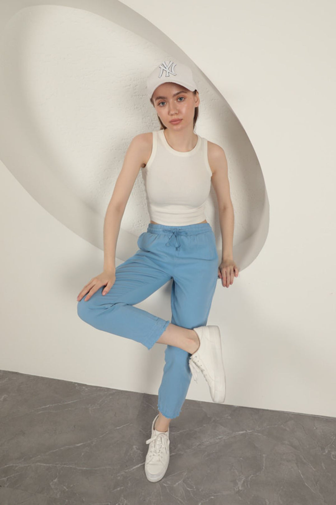 KKT Tasseled Women's Trousers-Blue - Montclair