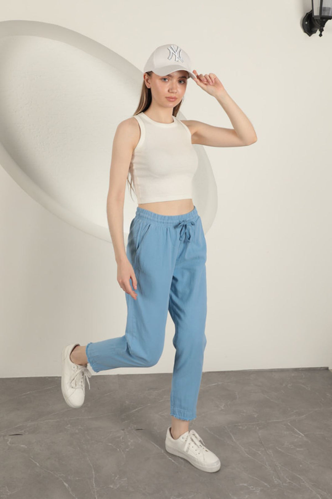 KKT Tasseled Women's Trousers-Blue - Montclair