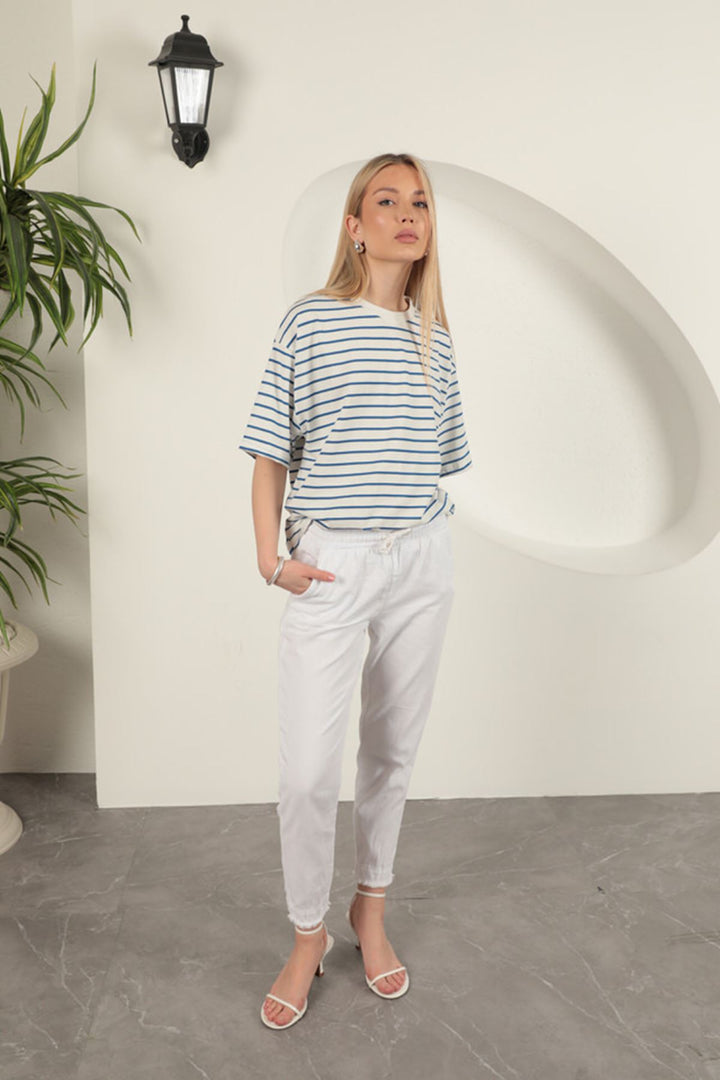KKT Tassel Women's Trousers-White - Narón