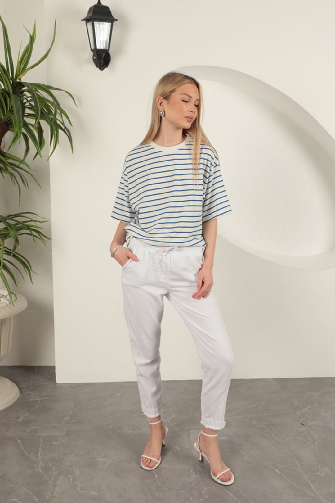 KKT Tassel Women's Trousers-White - Narón