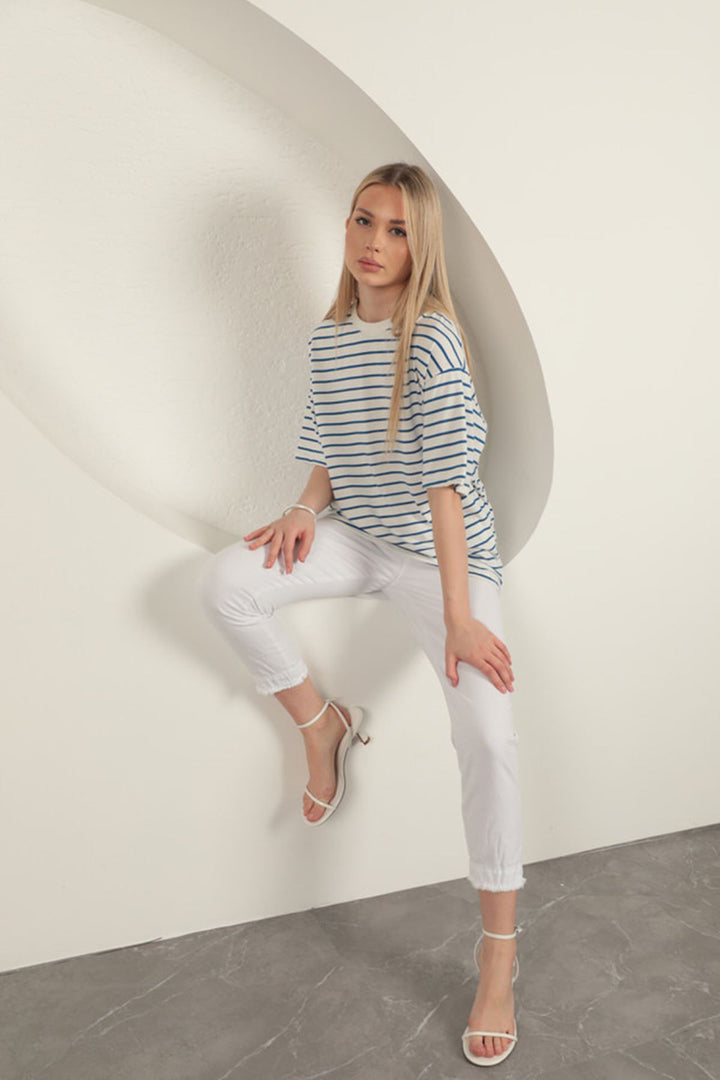 KKT Tassel Women's Trousers-White - Narón