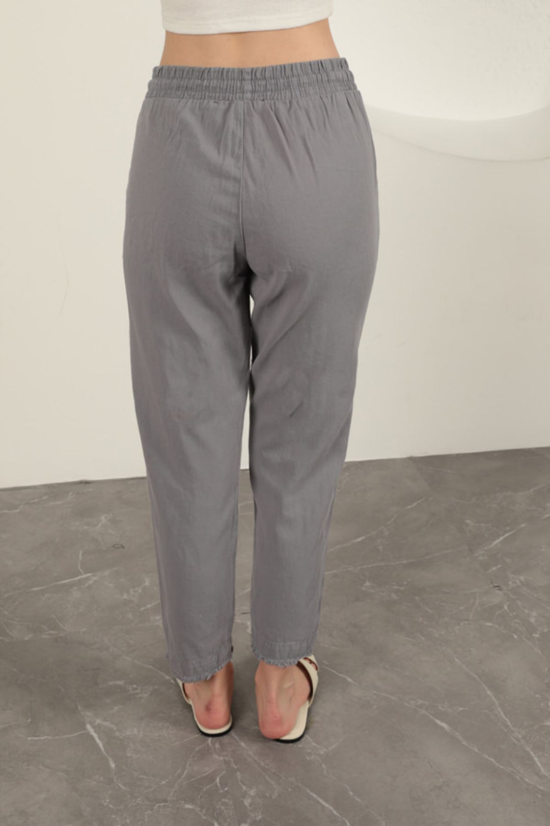 KKT Tasseled Women's Trousers-Grey - Tenancingo