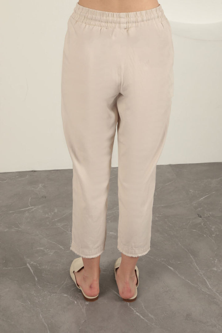 KKT Tasseled Women's Trousers-Stone - Franklin