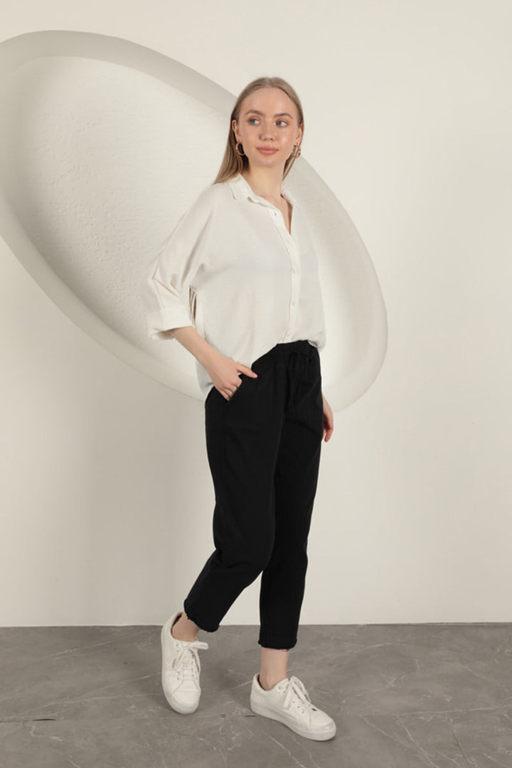 KKT Tasseled Women's Trousers-Black - Aversa