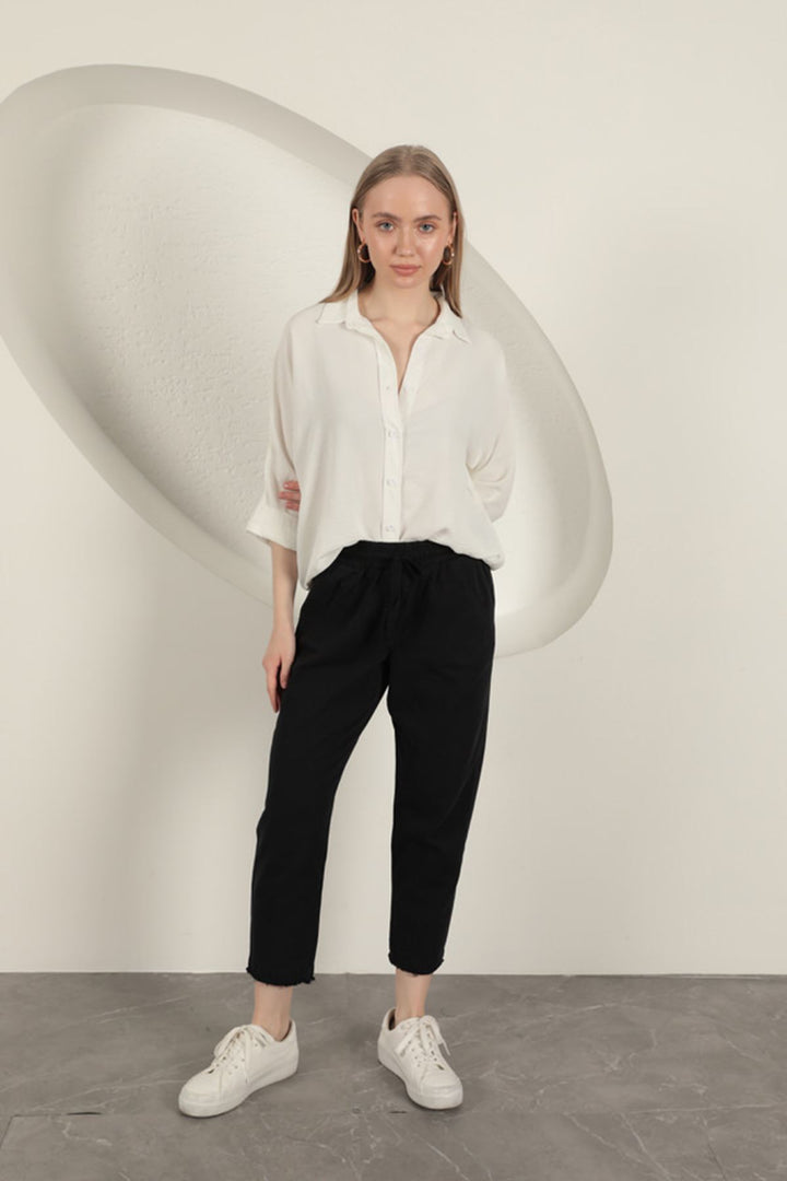 KKT Tasseled Women's Trousers-Black - Aversa