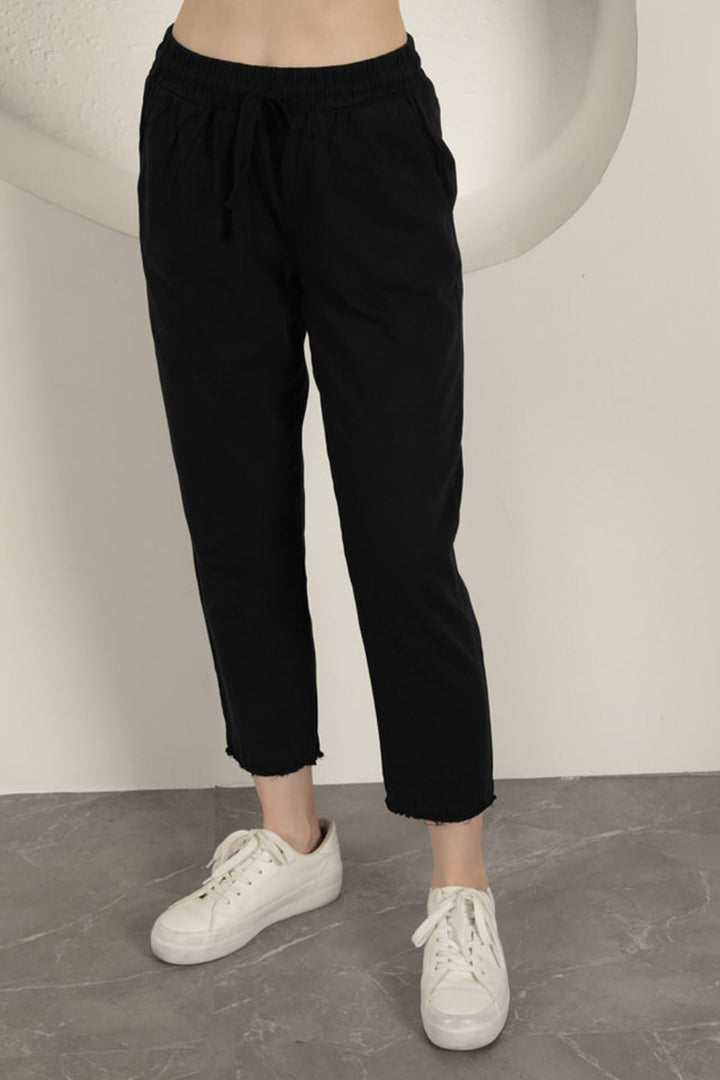 KKT Tasseled Women's Trousers-Black - Aversa