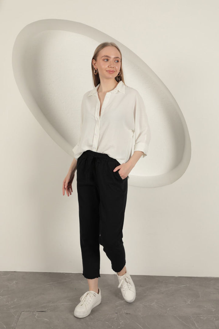 KKT Tasseled Women's Trousers-Black - Aversa