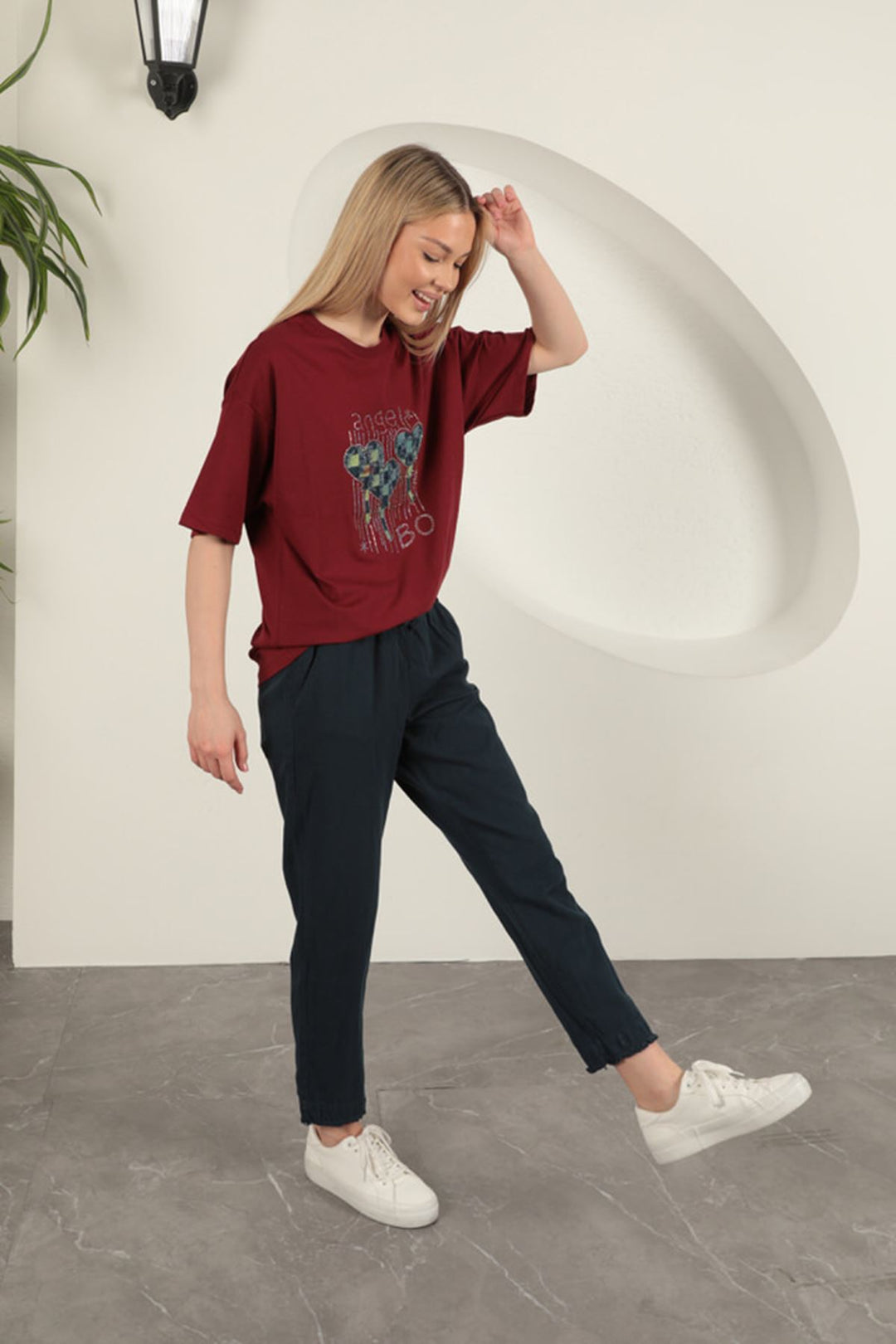 KKT Tasseled Women's Trousers-Navy Blue - Cleethorpes