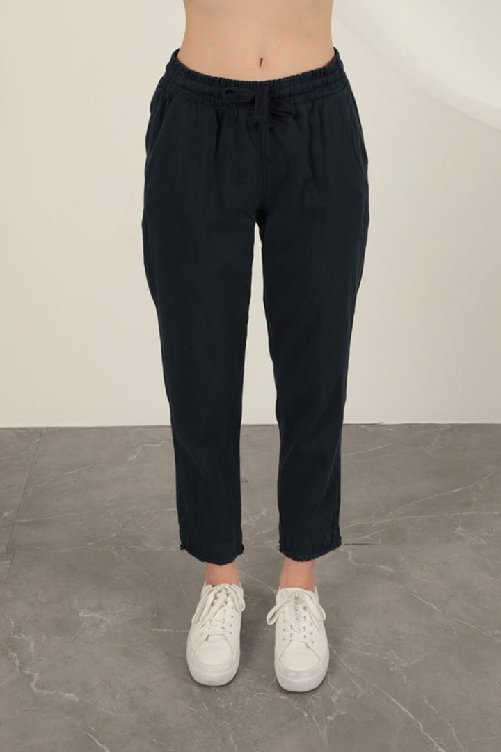 KKT Tasseled Women's Trousers-Navy Blue - Cleethorpes