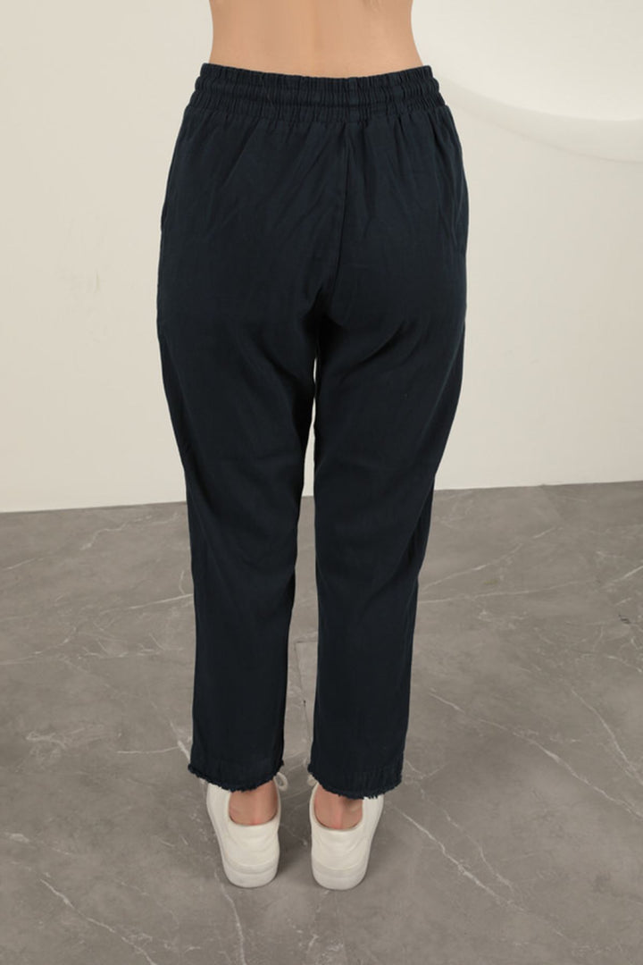 KKT Tasseled Women's Trousers-Navy Blue - Cleethorpes