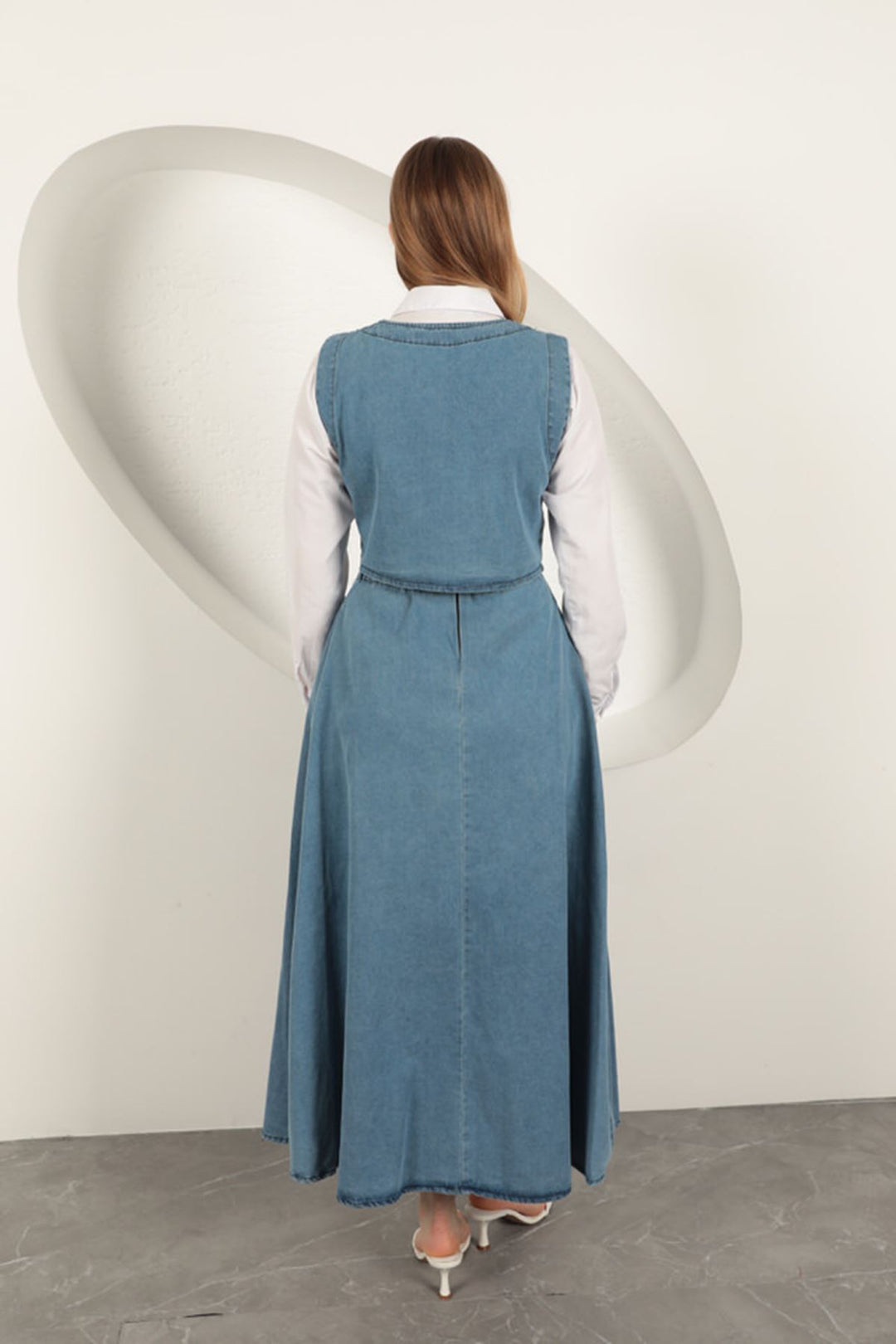 KKT Denim Fabric Vest Suit-Blue - Medemblik