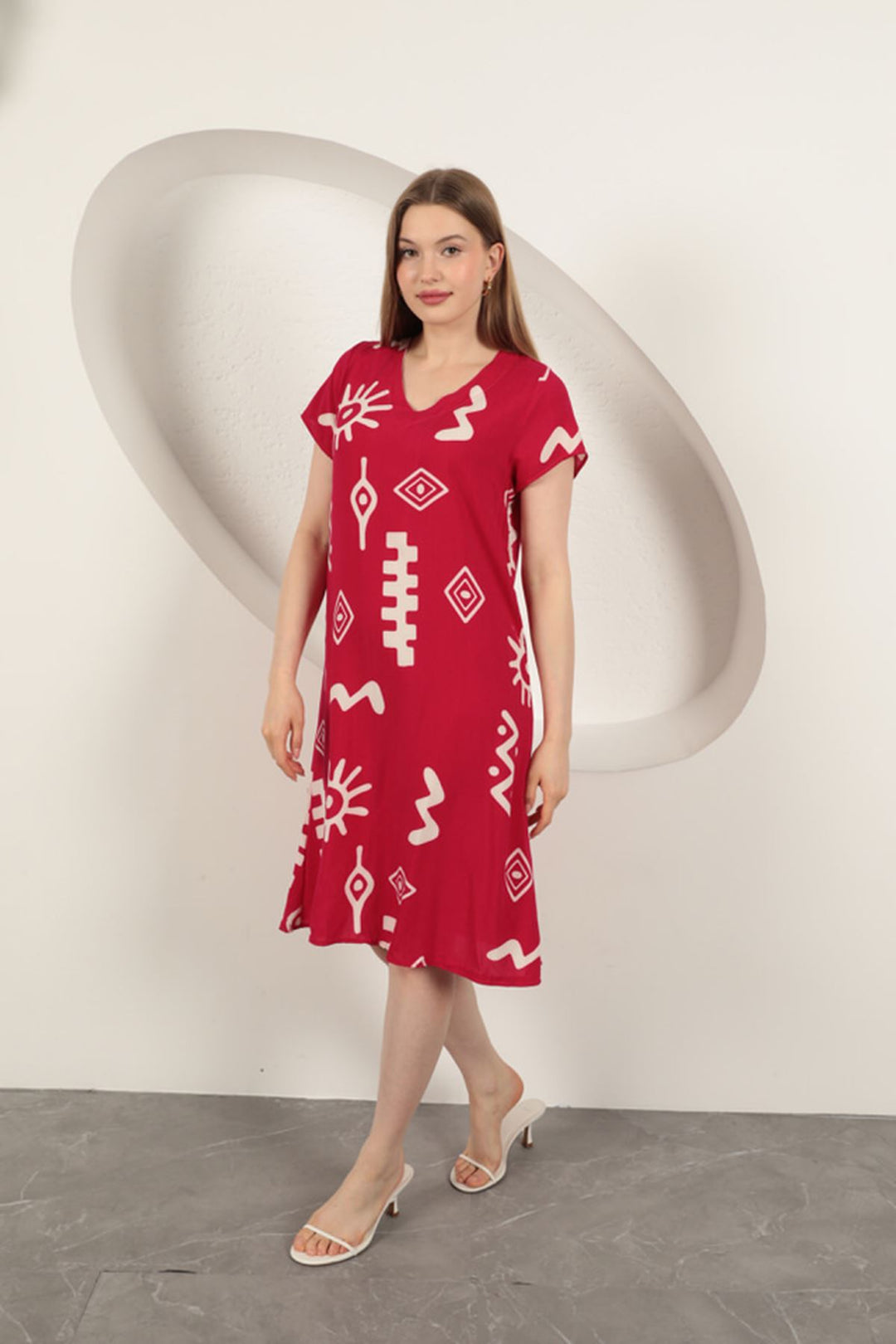 KKT Viscose Fabric Ethnic Dress-Fuchsia - Tijuana