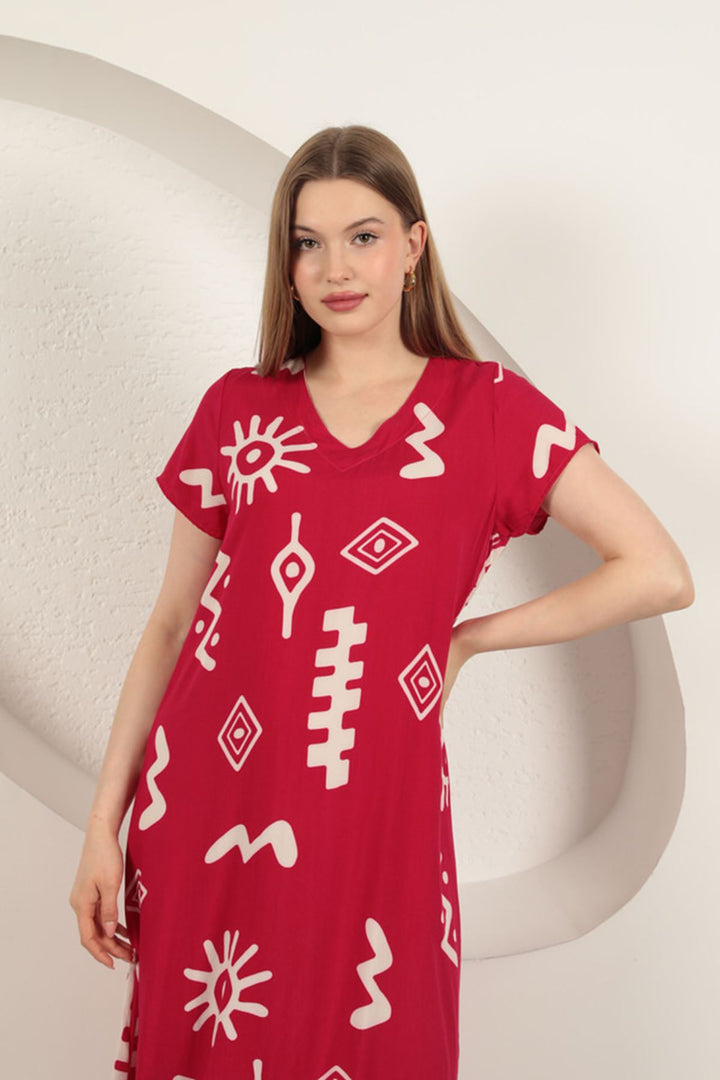 KKT Viscose Fabric Ethnic Dress-Fuchsia - Tijuana