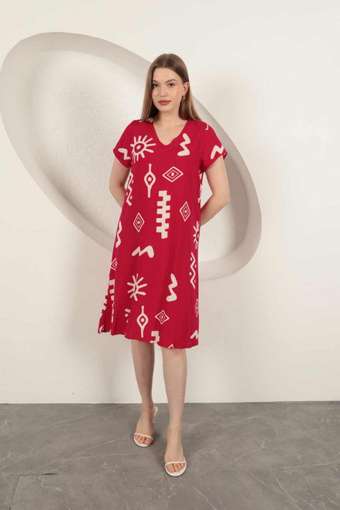 KKT Viscose Fabric Ethnic Dress-Fuchsia - Tijuana