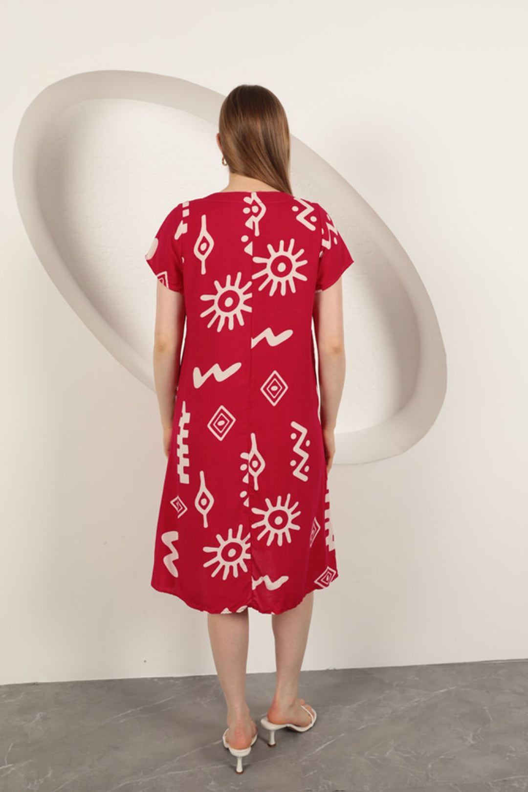 KKT Viscose Fabric Ethnic Dress-Fuchsia - Tijuana