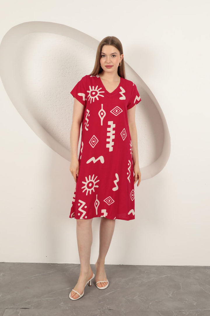 KKT Viscose Fabric Ethnic Dress-Fuchsia - Tijuana