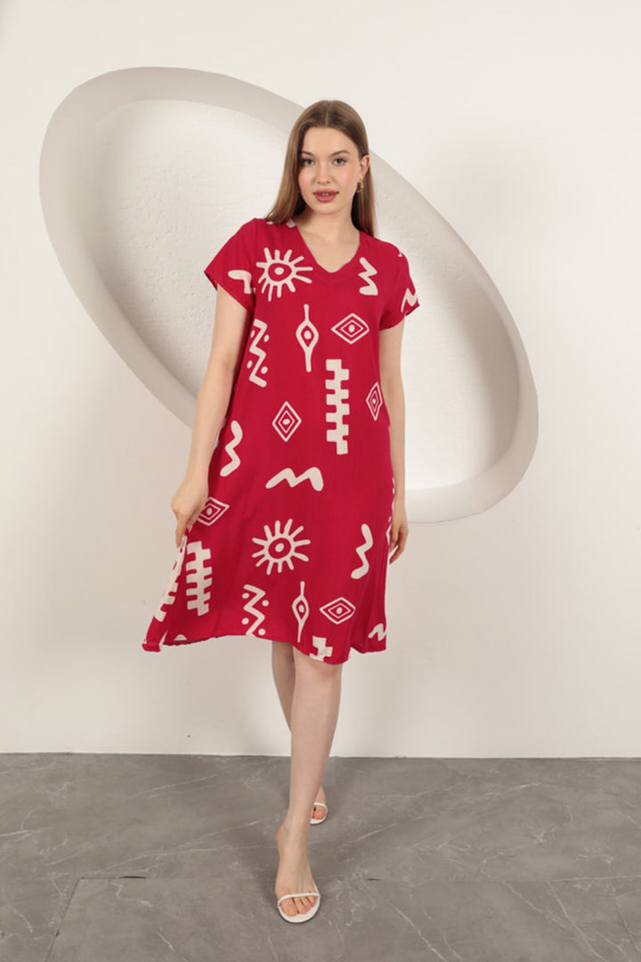 KKT Viscose Fabric Ethnic Dress-Fuchsia - Tijuana