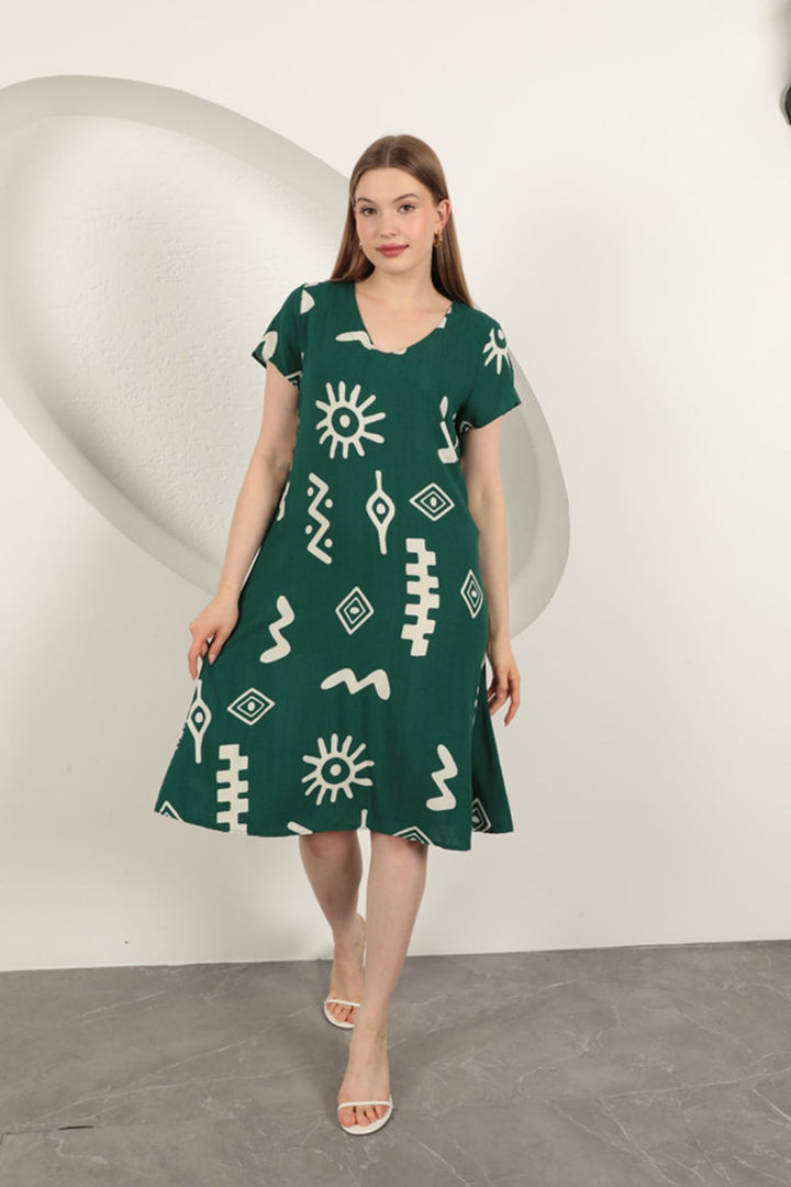 KKT Viscose Fabric Ethnic Dress-Green - Lake Forest