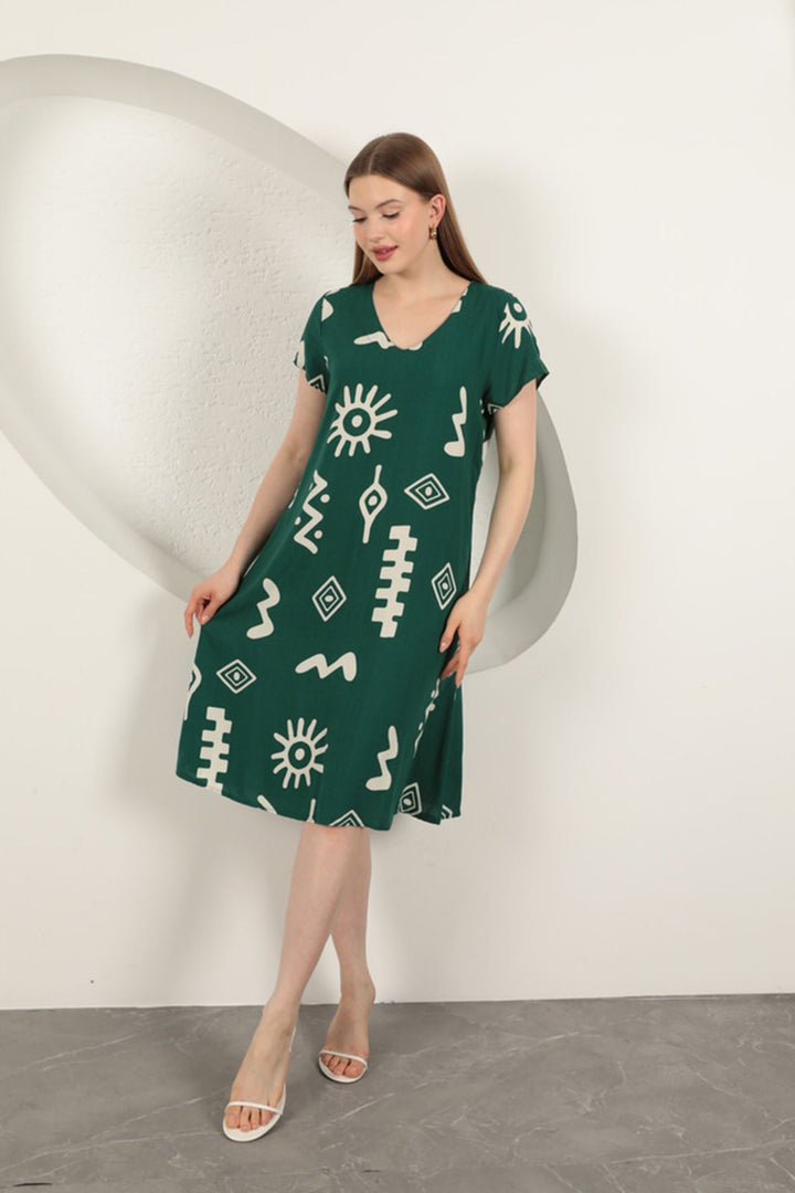 KKT Viscose Fabric Ethnic Dress-Green - Lake Forest