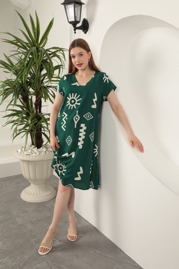 KKT Viscose Fabric Ethnic Dress-Green - Lake Forest