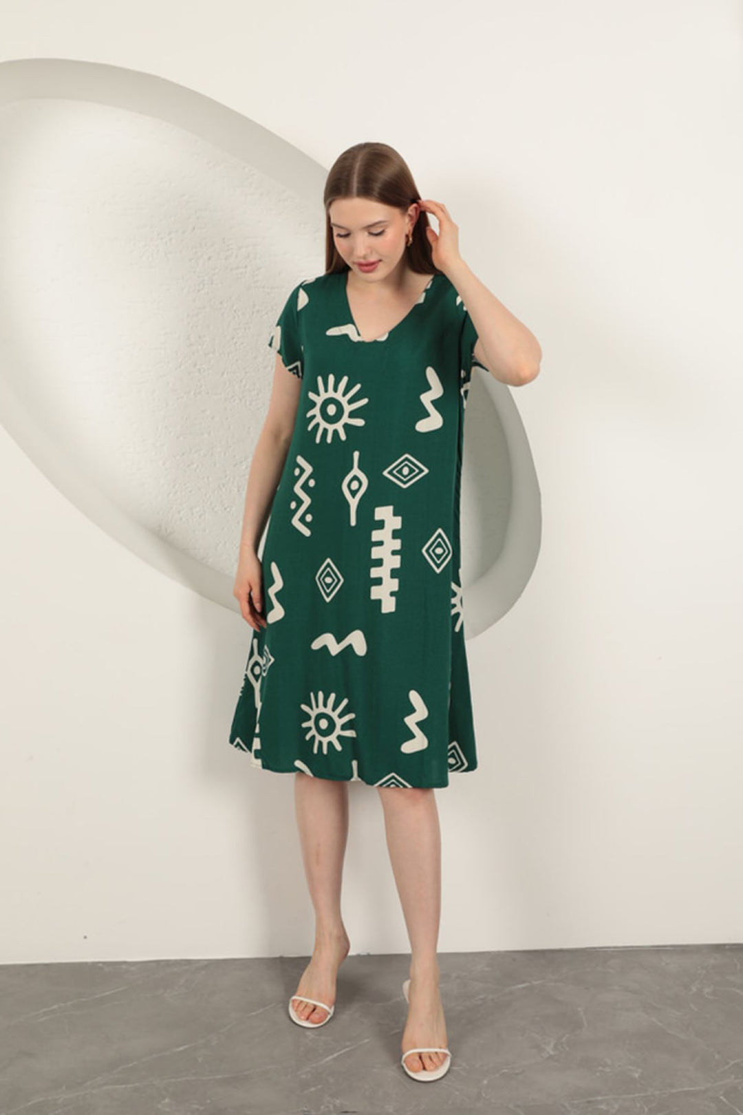 KKT Viscose Fabric Ethnic Dress-Green - Lake Forest