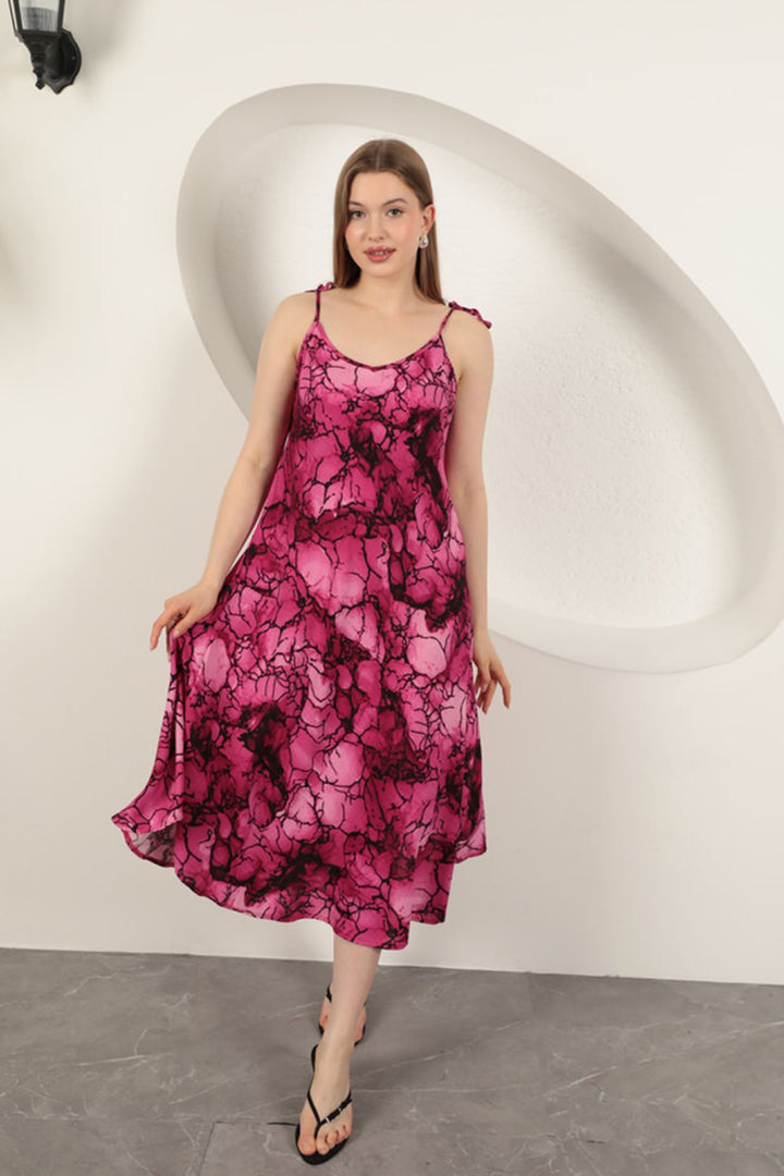 KKT Viscose Fabric Watercolour Patterned Dress-Fuchsia - Salinas Victoria
