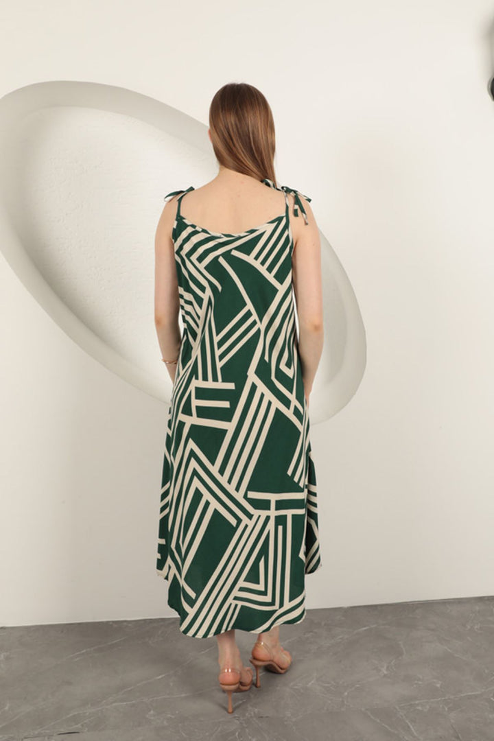 KKT Viscose Fabric Striped Dress-Khaki - Heroica Caborca